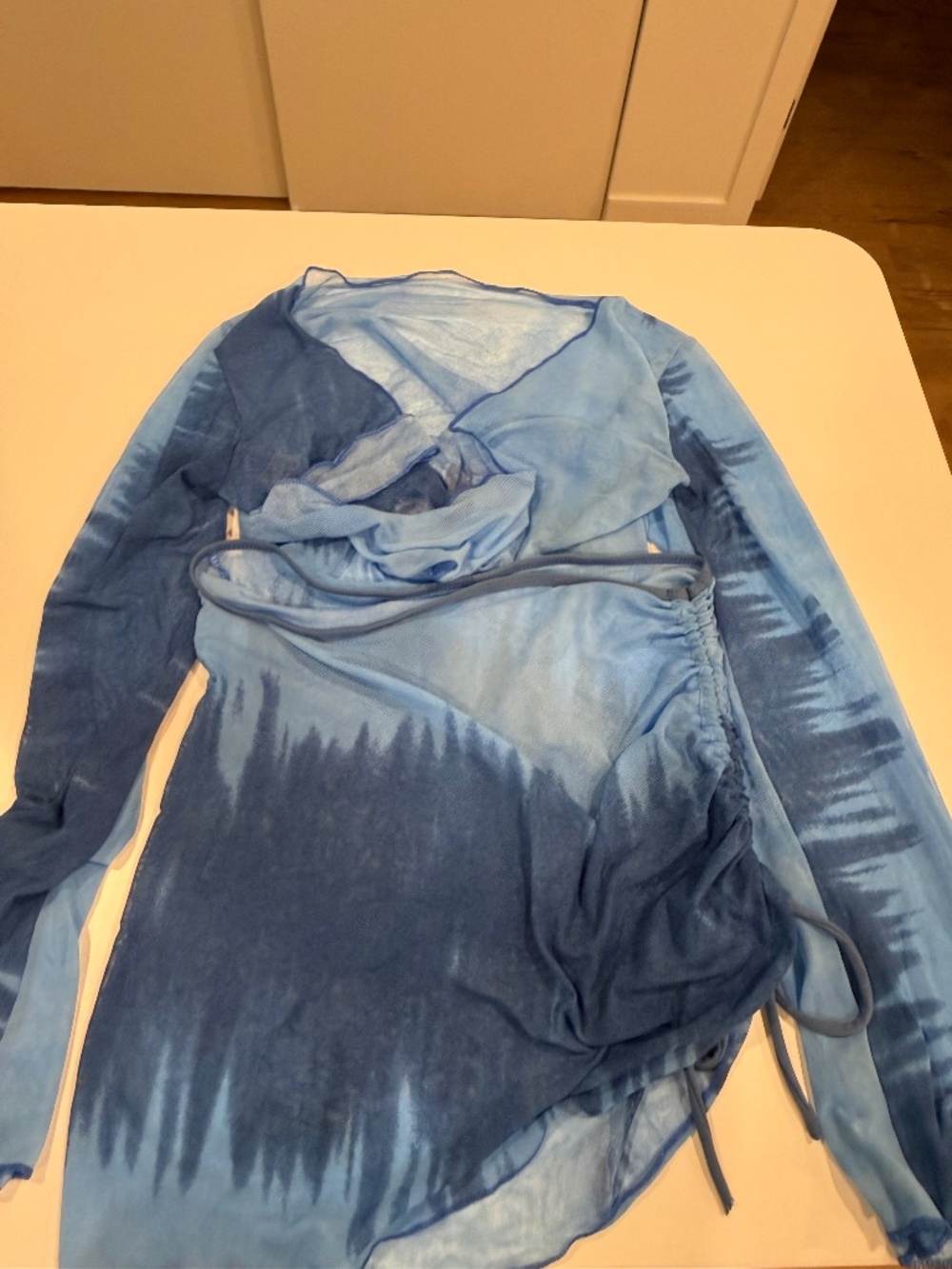 Blue Top and Skirt Set with Bikini Size S